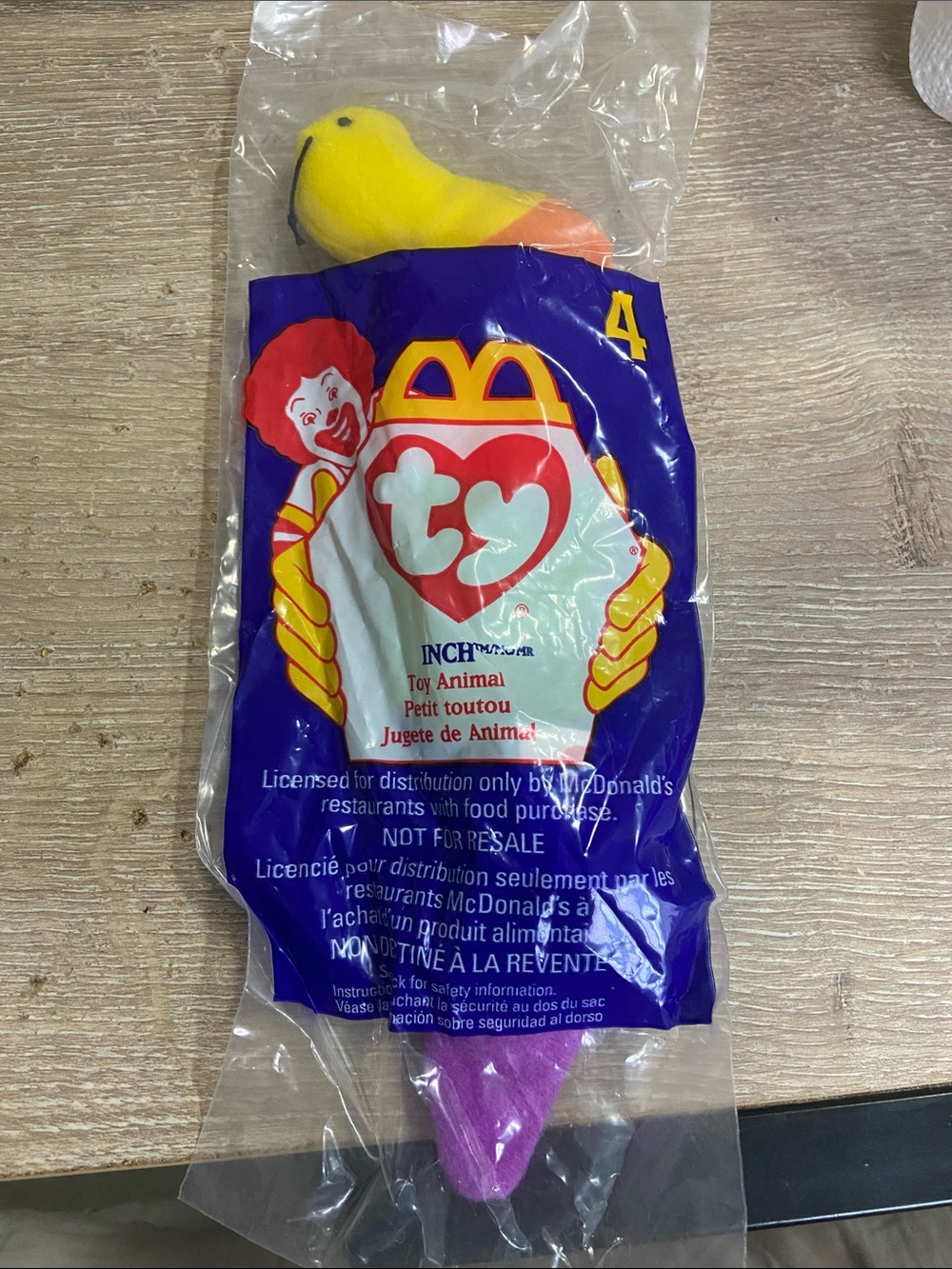 1998 McDonald's Happy Meal Toy TY Teenie Beanie Babies #4 Inch Sealed Package